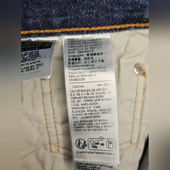 Levi's 501 Original Fit Straight Leg Blue Jeans - Picture 9 of 12